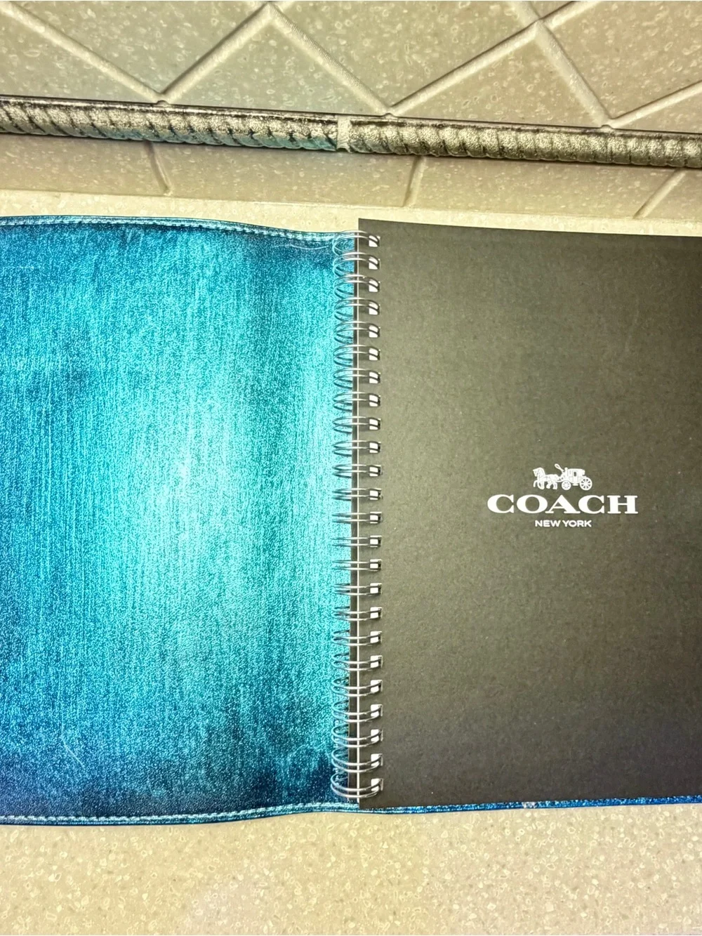 Coach Metallic Blue Lightning Snap Folio Case